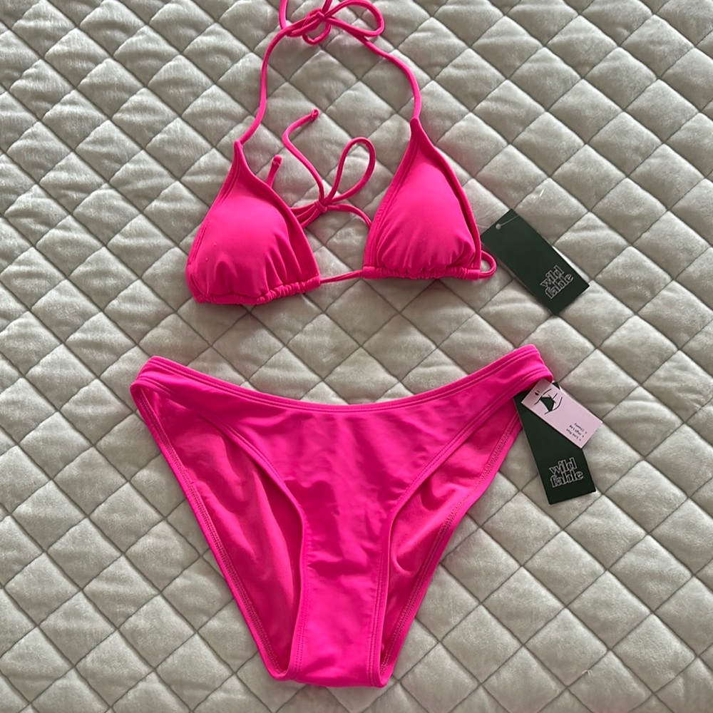 🌿 WILD FABLE Vibrant Pink Bikini Set. NWT.
